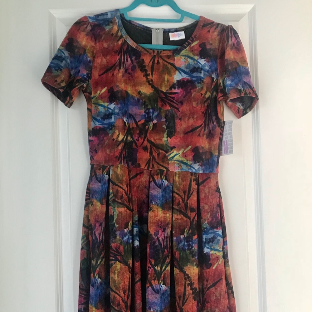 Multi-colored Floral Tropical LulaRoe Amelia Dress